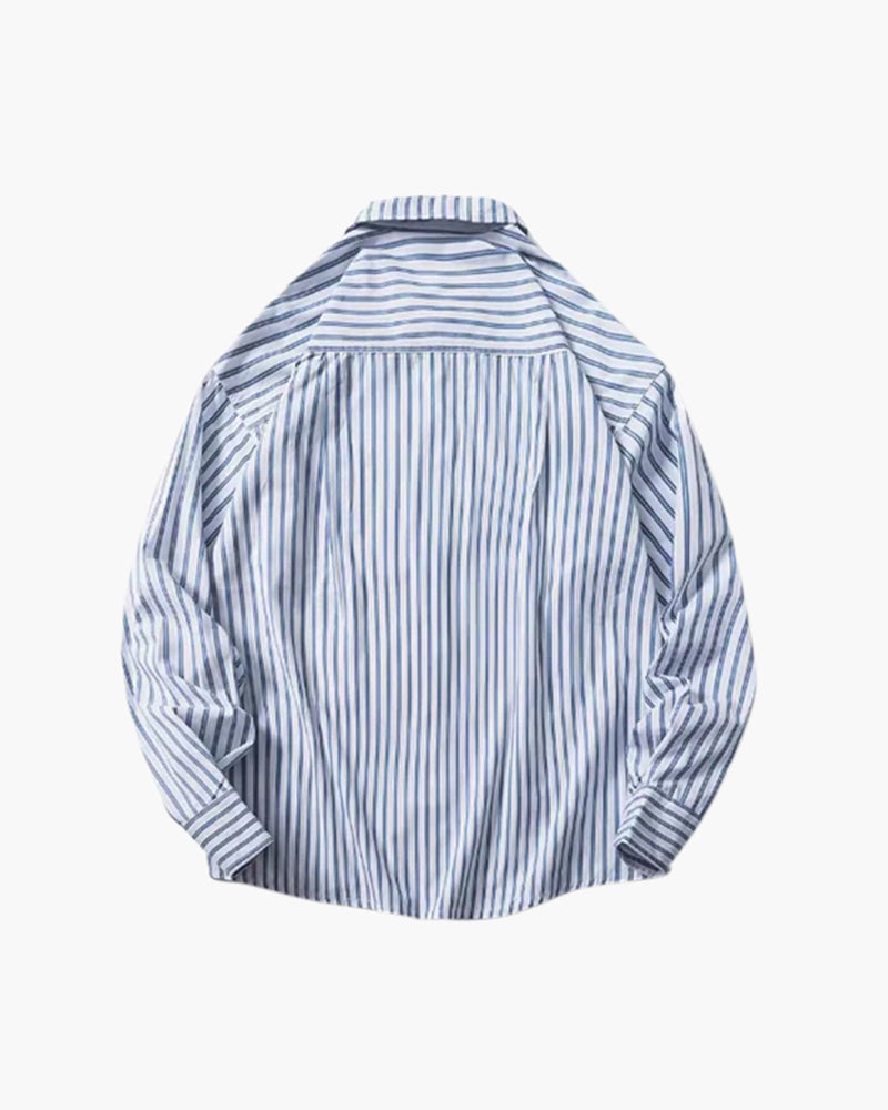Additional view 04 of Men's Cotton Cotton Oversized Striped Shirt in an available colour — Ardovena Amalfi
