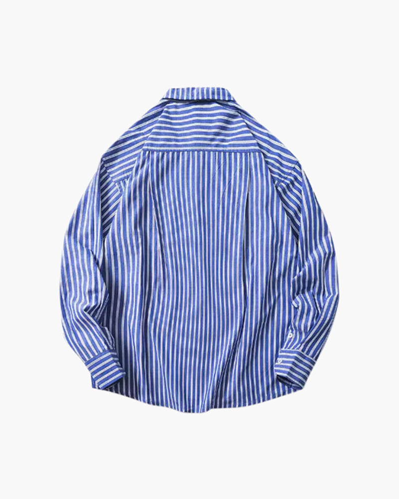 Additional view 06 of Men's Cotton Cotton Oversized Striped Shirt in an available colour — Ardovena Amalfi