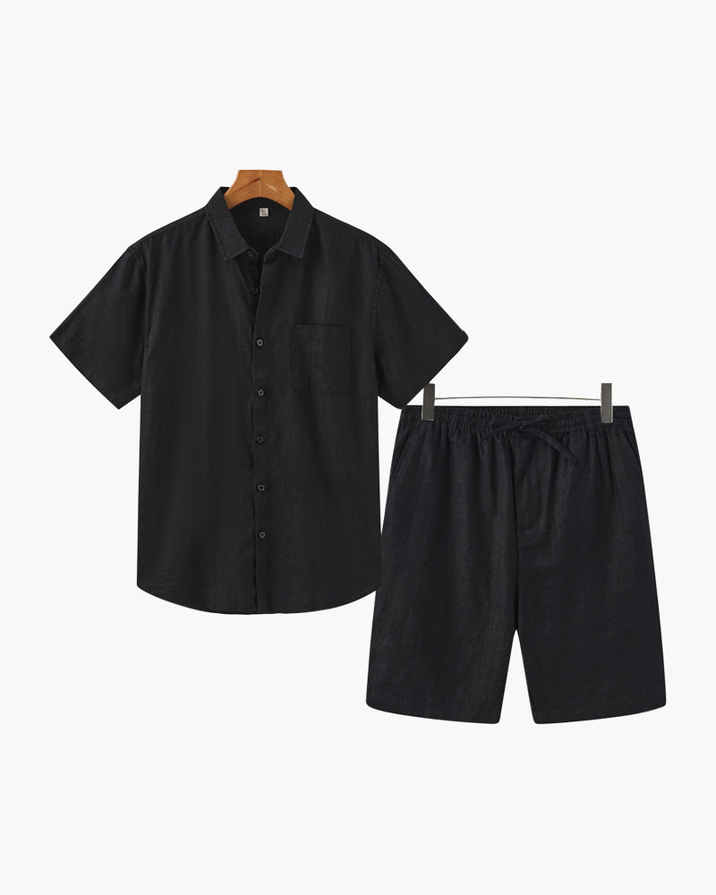Zusätzliche Ansicht 04 des Herren-Leinen Set in der gezeigten Farbe — Ardovena Amalfi
