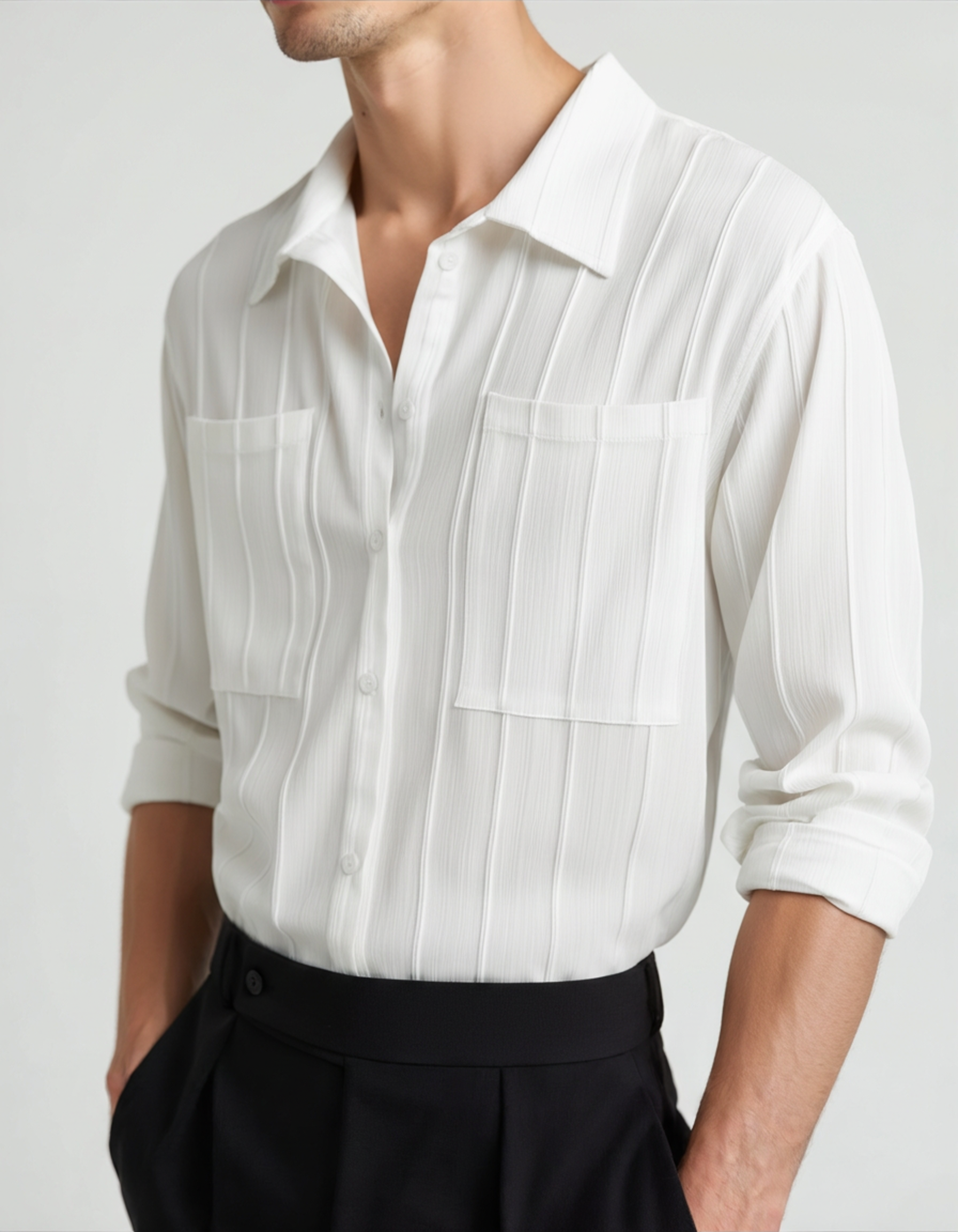 Men's Ribbed Shirt in an available colour — Ardovena Amalfi, main product view