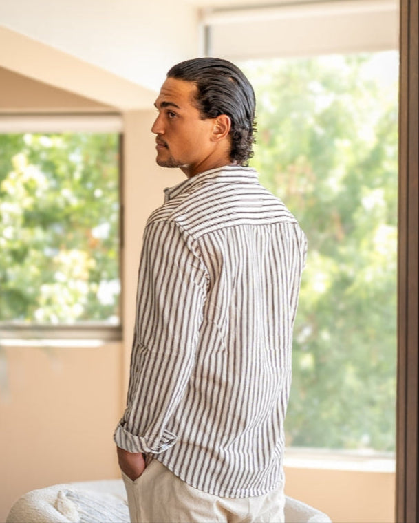 Additional view 04 of Men's Striped Shirt in an available colour — Ardovena Amalfi