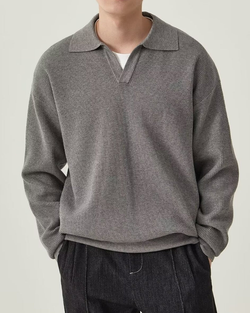 Men's Knit Textured Knit Polo in an available colour — Ardovena Amalfi, main product view