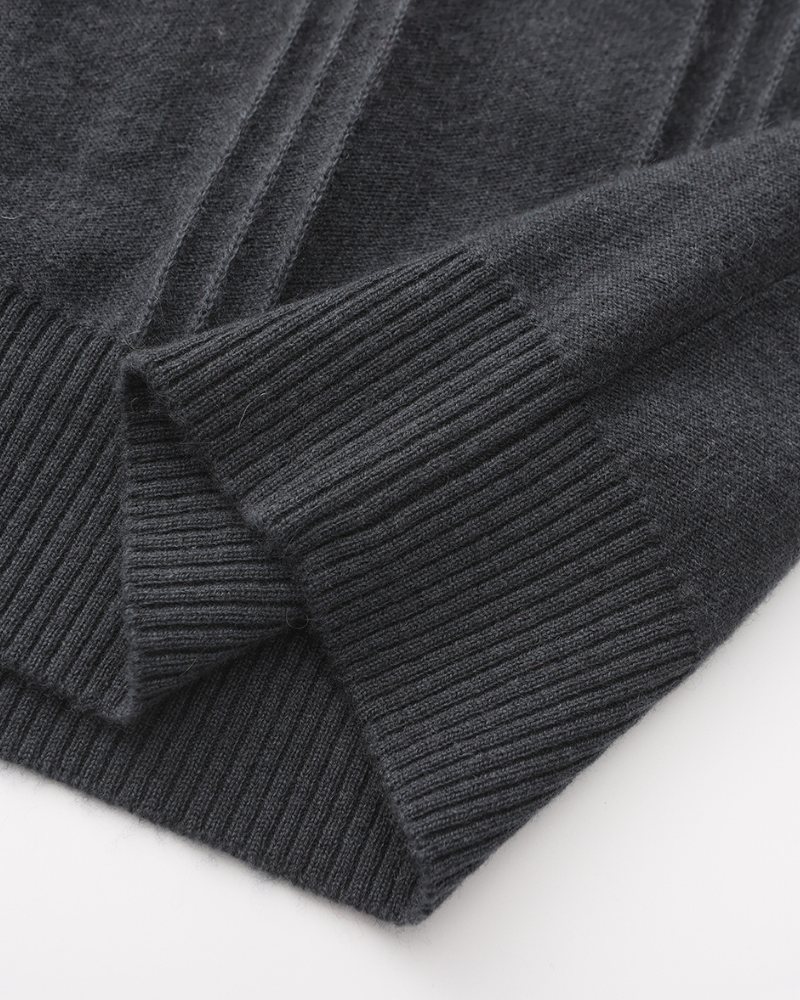 Additional view 12 of Men's Knit Cashmere Ribbed Half-zip Sweater in an available colour — Ardovena Cádiz