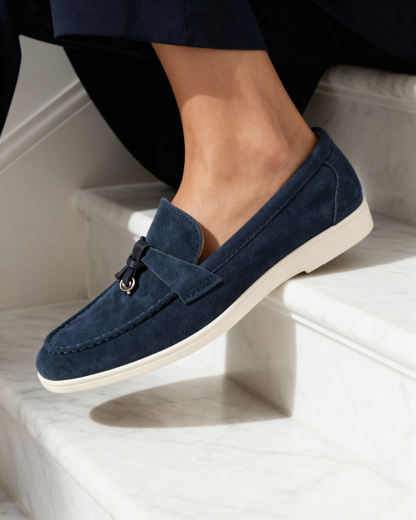 Zusätzliche Ansicht 08 des Damen-Wildleder-Wildleder-Loafers in Marineblau Blue — Ardovena Cádiz