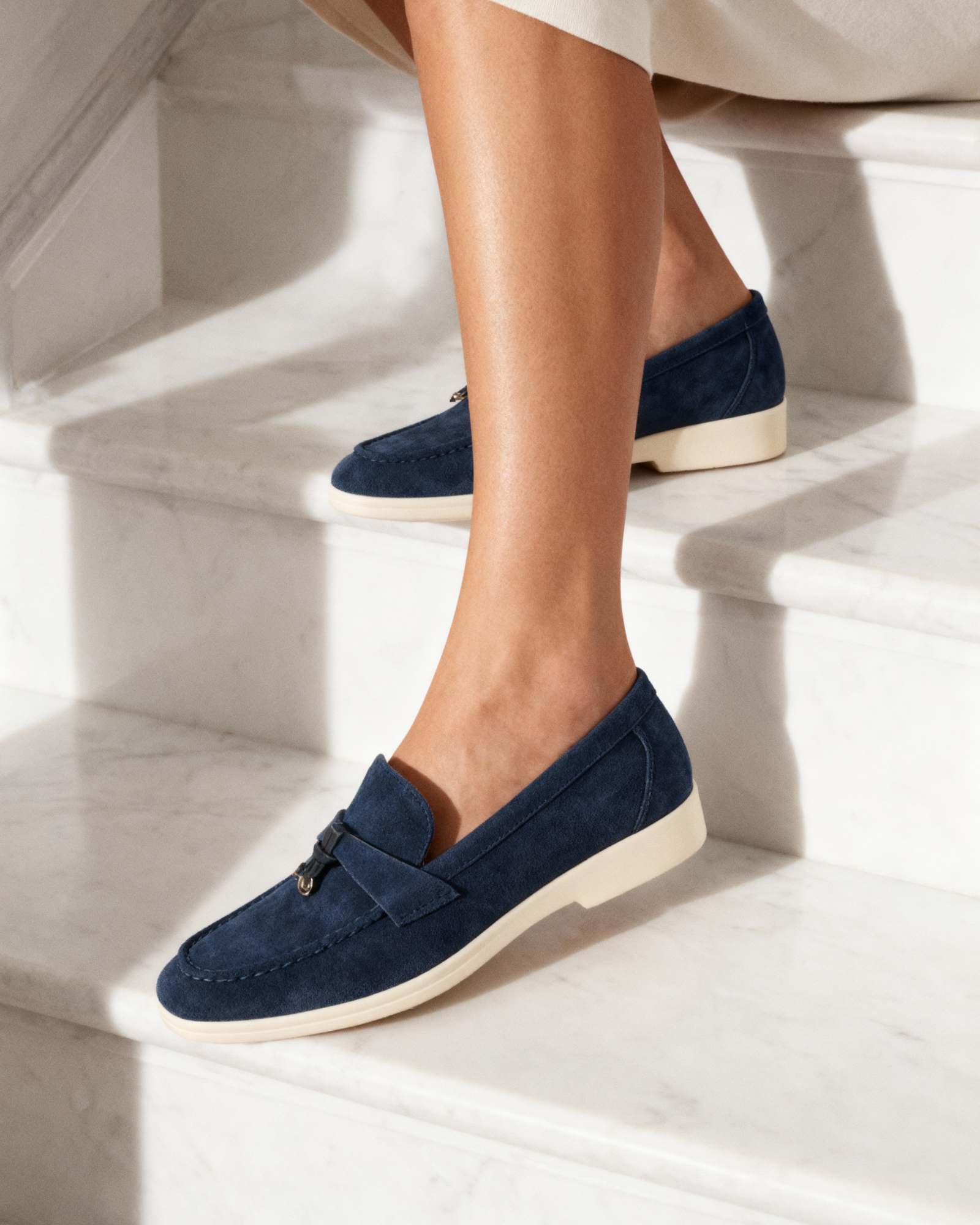 Zusätzliche Ansicht 09 des Damen-Wildleder-Wildleder-Loafers in Marineblau Blue — Ardovena Cádiz