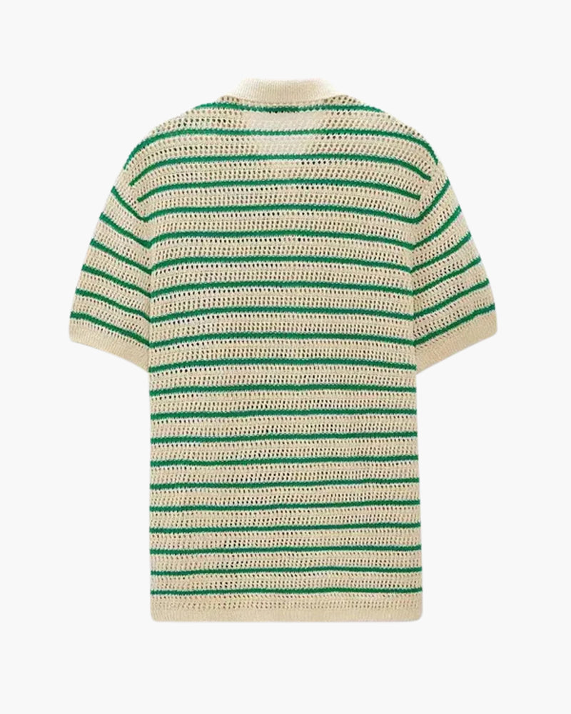 Additional view 04 of Men's Knit Knitted Button Shirt in the colour shown — Ardovena Faro