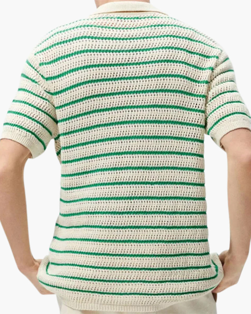 Additional view 05 of Men's Knit Knitted Button Shirt in the colour shown — Ardovena Faro