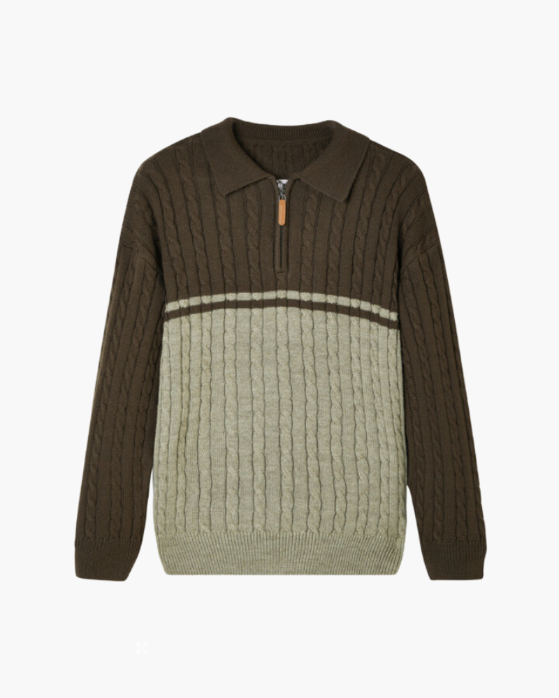 Men's Knit Wool Zip-up Sweater in an available colour — Ardovena Faro, main product view