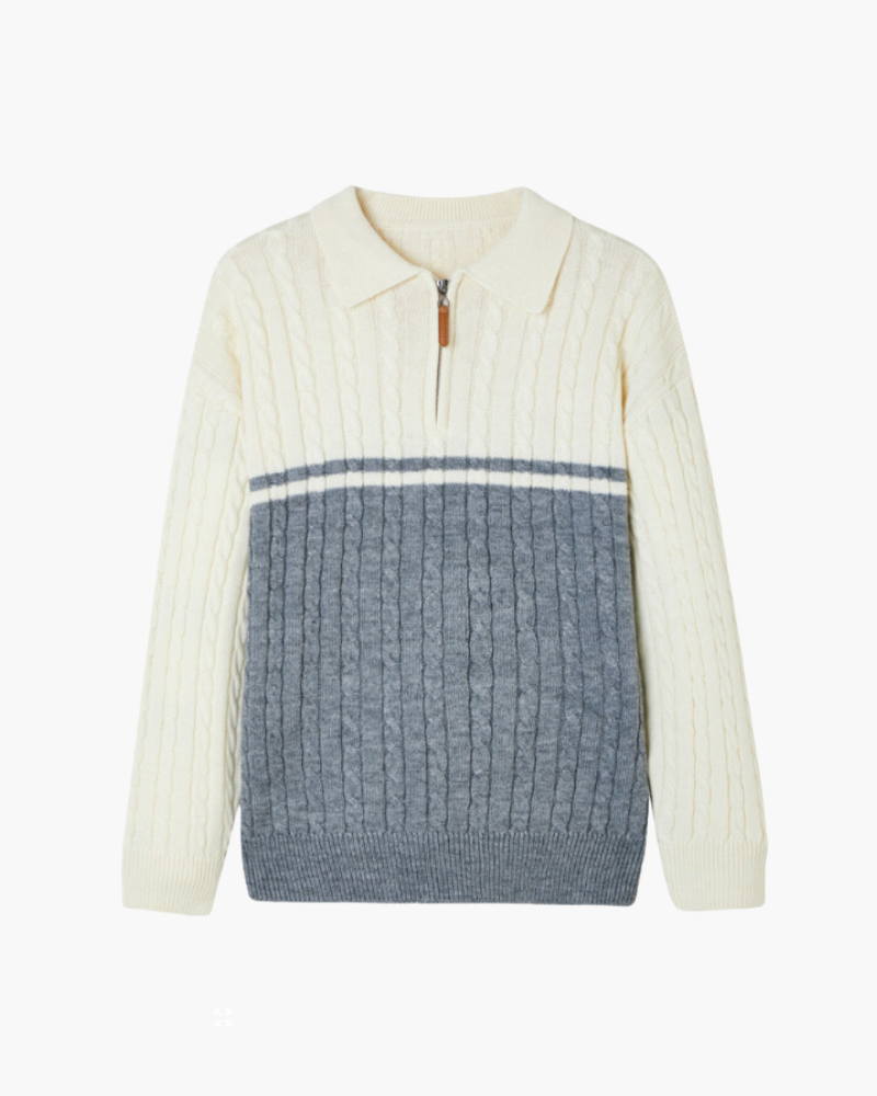 Additional view 05 of Men's Knit Wool Zip-up Sweater in an available colour — Ardovena Faro