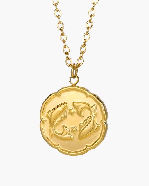 Close-up of material and construction details on men's Zodiac Necklace — Ardovena Faro