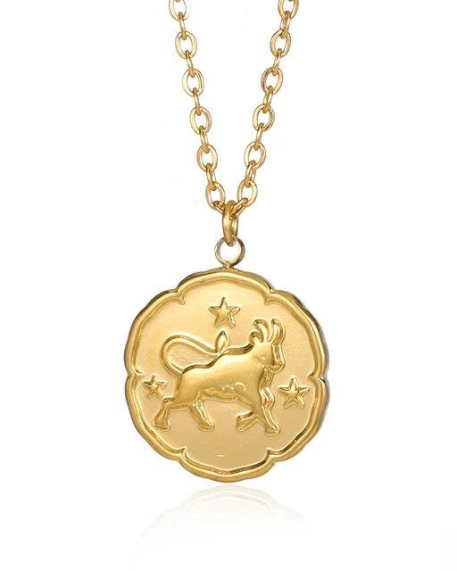 Additional view 04 of Men's Zodiac Necklace in Gold — Ardovena Faro