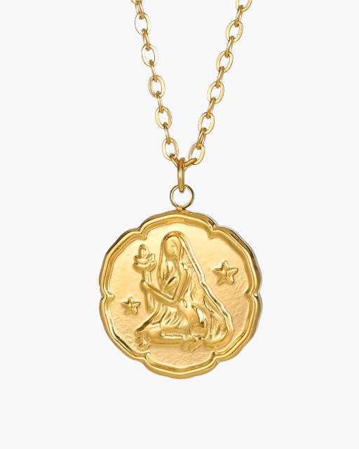 Additional view 10 of Men's Zodiac Necklace in Gold — Ardovena Faro