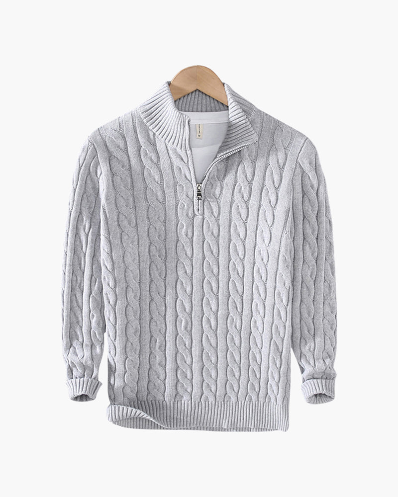 Back view of Men's Knit Half-zip Sweater in an available colour — Ardovena Girona