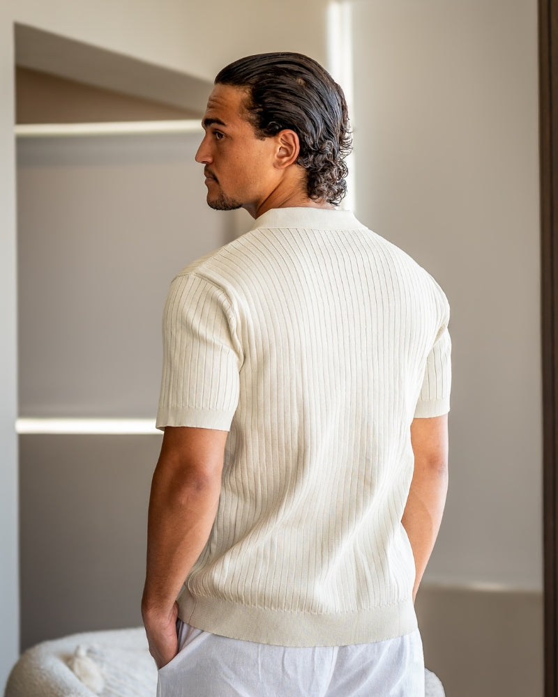 Additional view 06 of Men's Knit Knit Ribbed Polo in an available colour — Ardovena Girona