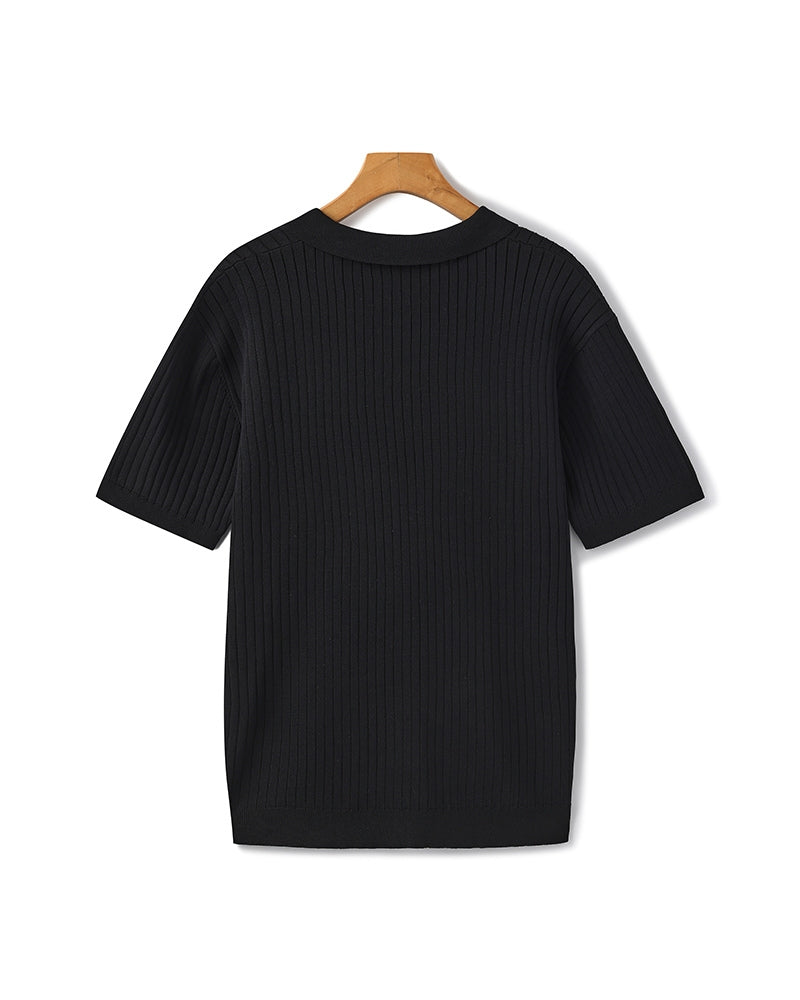 Additional view 10 of Men's Knit Knit Ribbed Polo in an available colour — Ardovena Girona