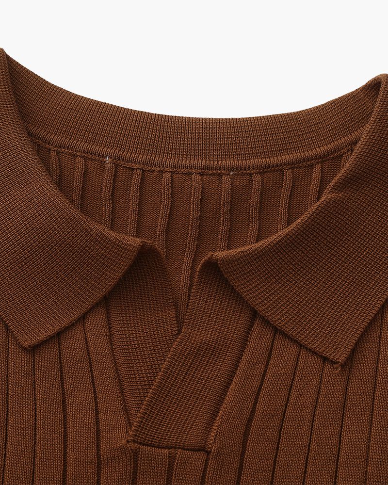 Additional view 14 of Men's Knit Knit Ribbed Polo in an available colour — Ardovena Girona
