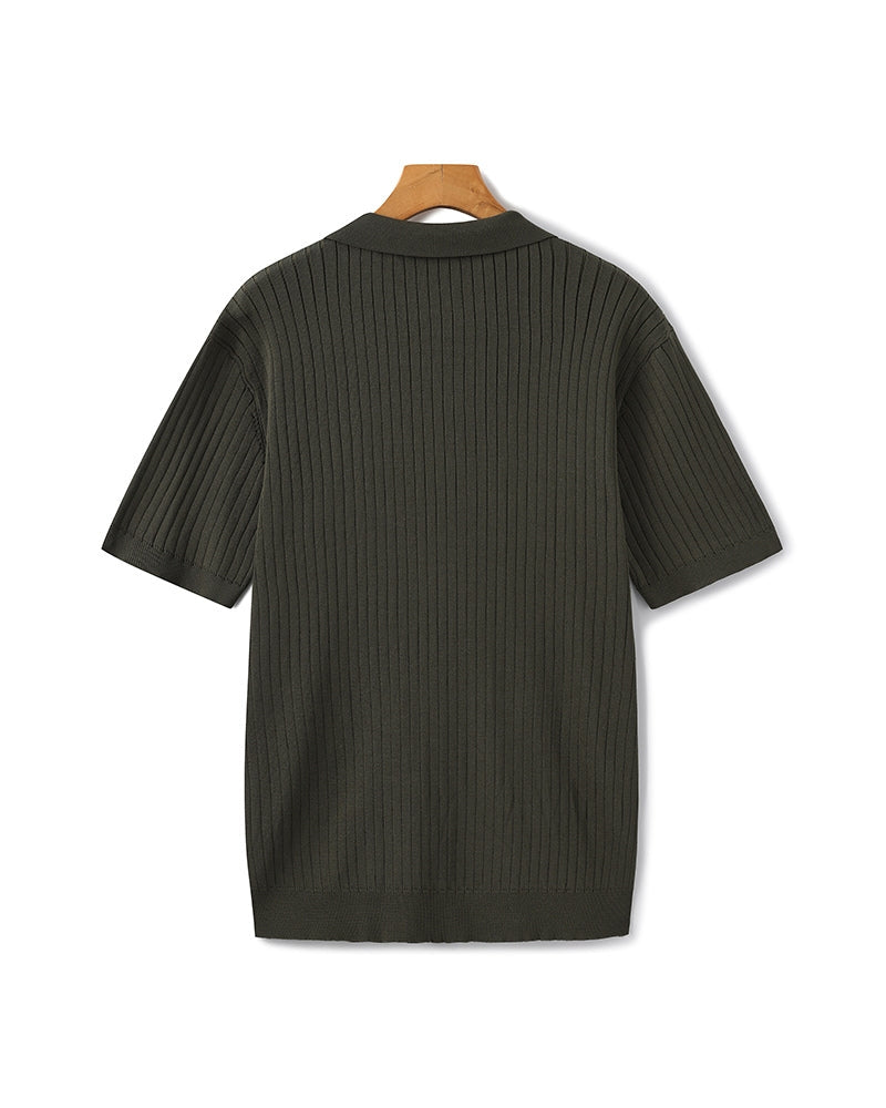 Additional view 21 of Men's Knit Knit Ribbed Polo in an available colour — Ardovena Girona