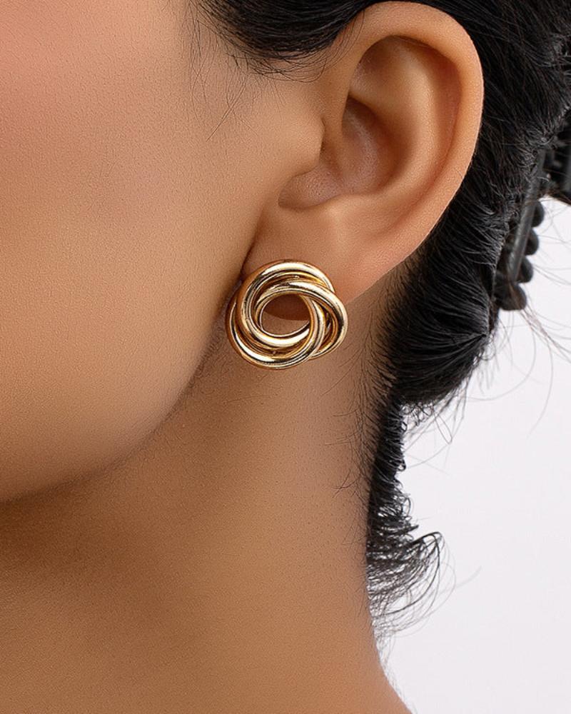 Women's Knot Studs in Gold — Ardovena Girona, main product view