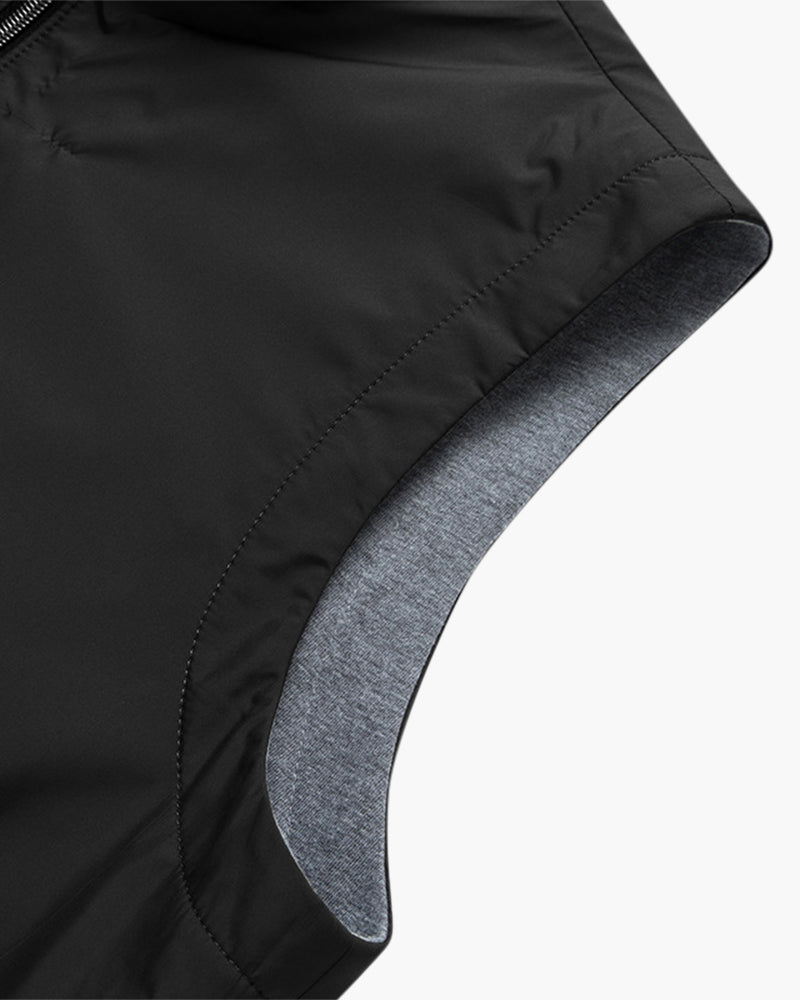 Close-up of material and construction details on men's Fleece Bodywarmer — Ardovena Lucca