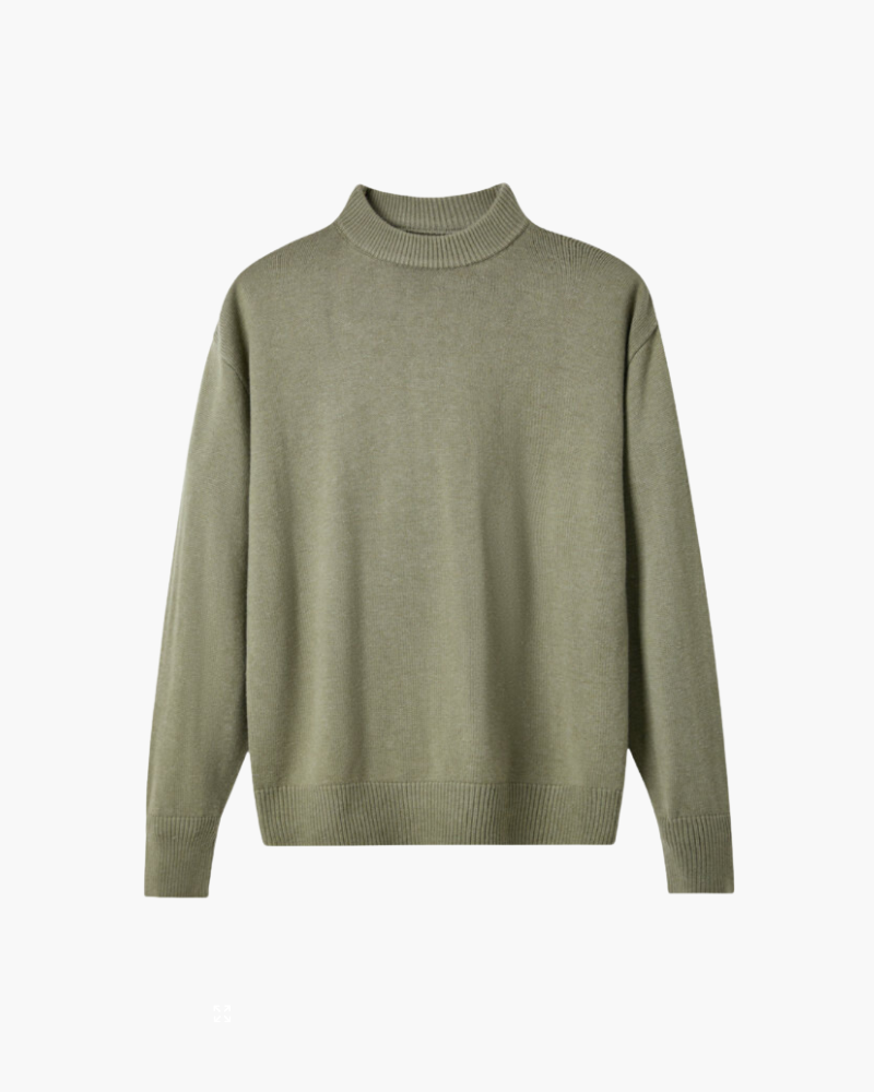 Back view of Men's Knit Wool Turtleneck in an available colour — Ardovena Lucca