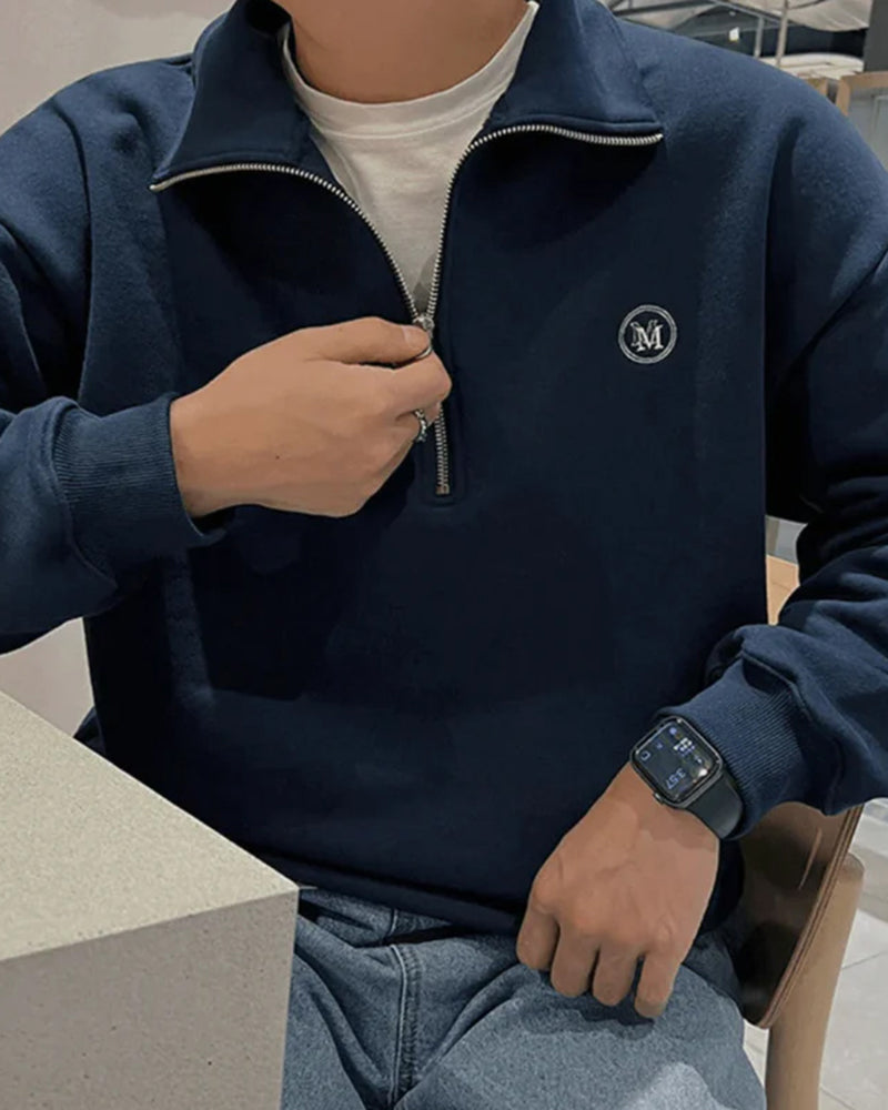 Men's Cotton Cotton Zip-up Sweater in an available colour — Ardovena Menorca, main product view