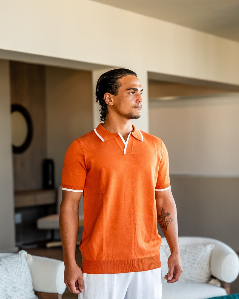Additional view 10 of Men's Knit Knit Polo in an available colour — Ardovena Menorca