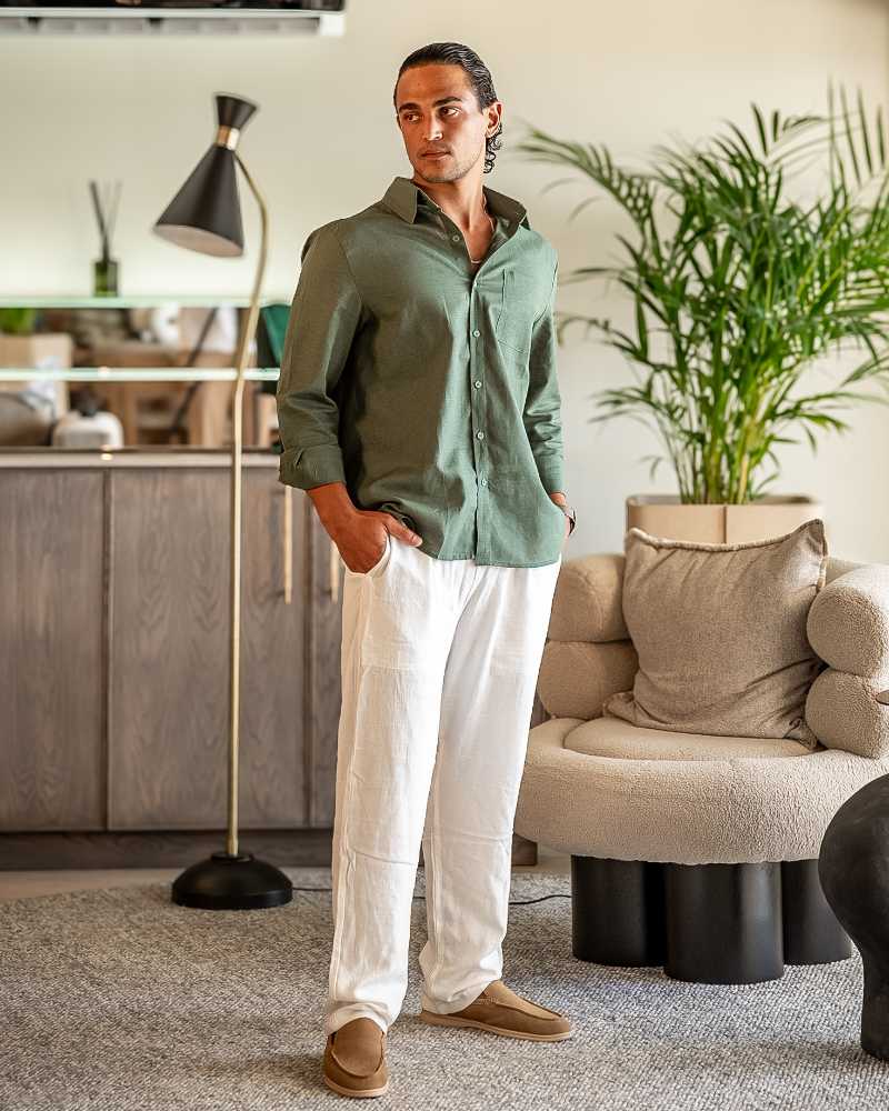 Men's Linen Linen Set in the colour shown — Ardovena Menorca, main product view