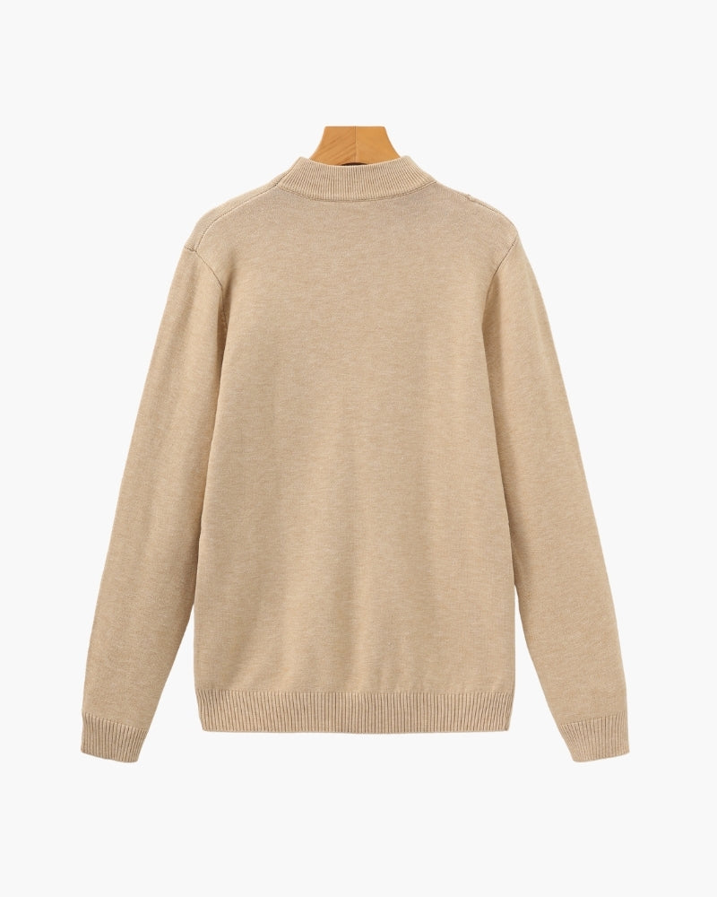 Additional view 13 of Men's Knit Ribbed Mock-Neck Sweater in an available colour — Ardovena Menorca