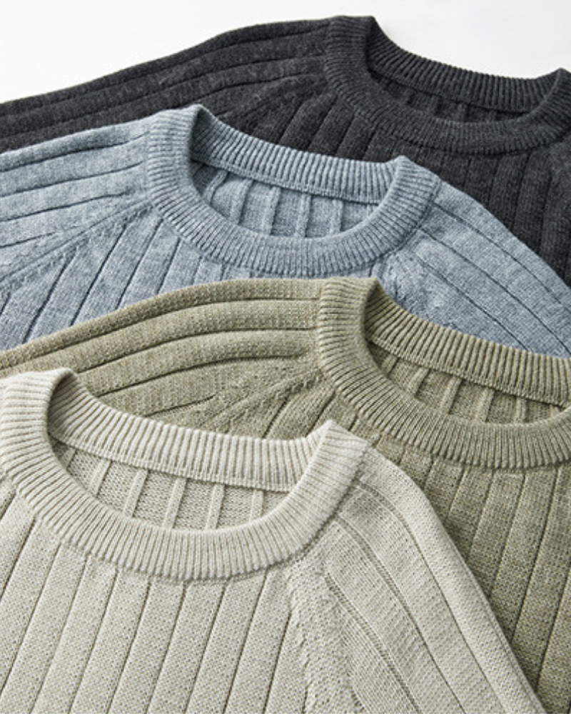 Back view of Men's Knit Wool Sweater in an available colour — Ardovena Menorca