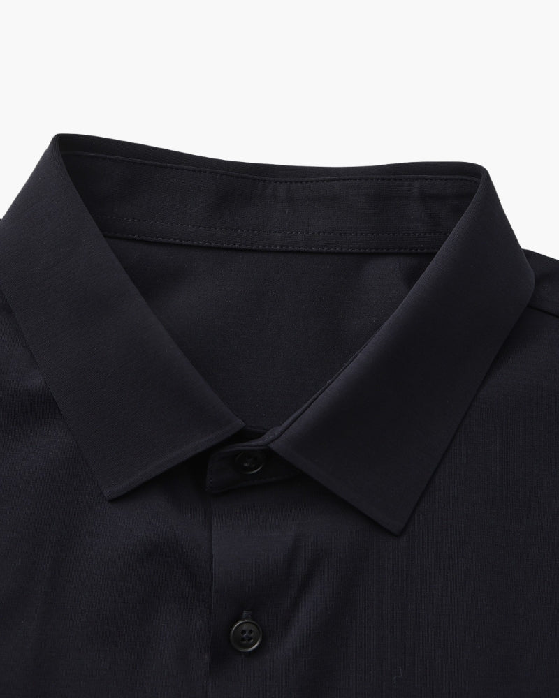 Close-up of material and construction details on men's Cotton Flex Shirt — Ardovena Otranto