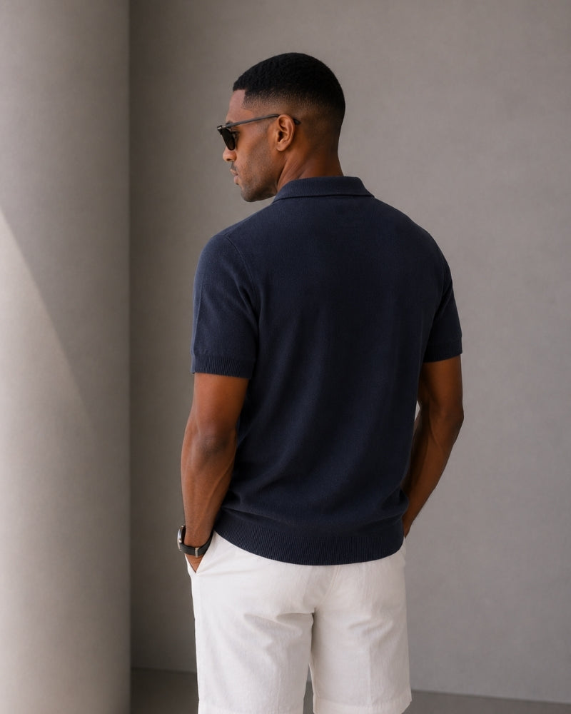 Additional view 09 of Men's Cotton Cotton Zip-up Polo in an available colour — Ardovena Otranto
