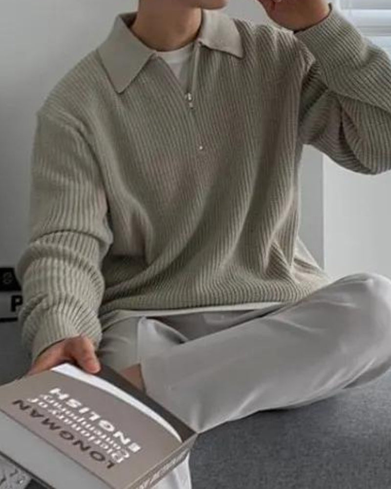 Additional view 08 of Men's Knit Half-zip Sweater in an available colour — Ardovena Otranto