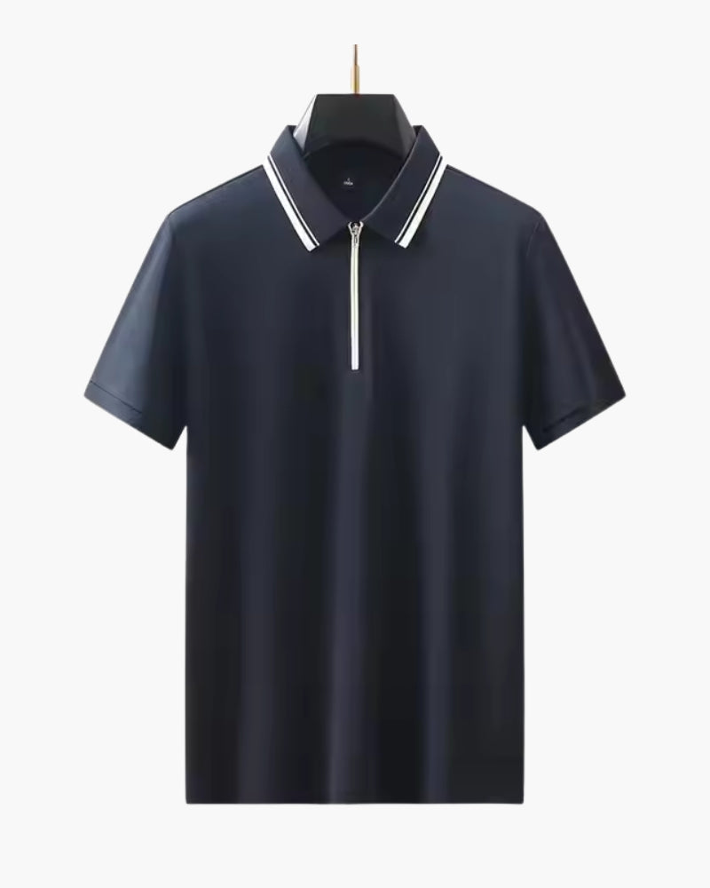 Additional view 07 of Men's Knit Knit Zip Polo in an available colour — Ardovena Positano