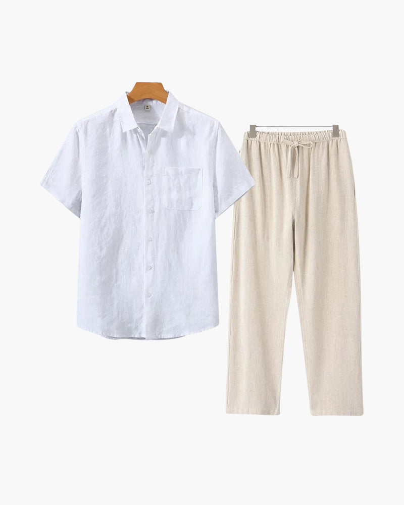 Additional view 06 of Men's Linen Linen Set in the colour shown — Ardovena Positano