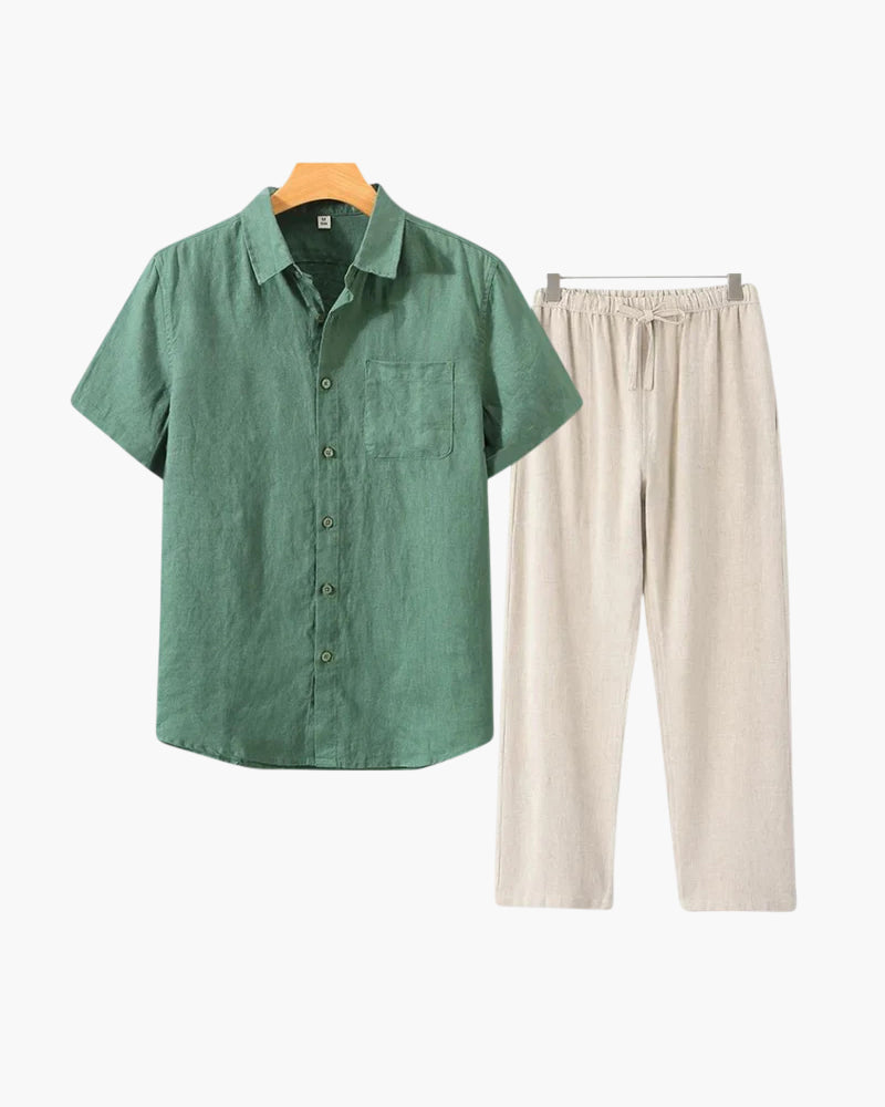 Additional view 07 of Men's Linen Linen Set in the colour shown — Ardovena Positano
