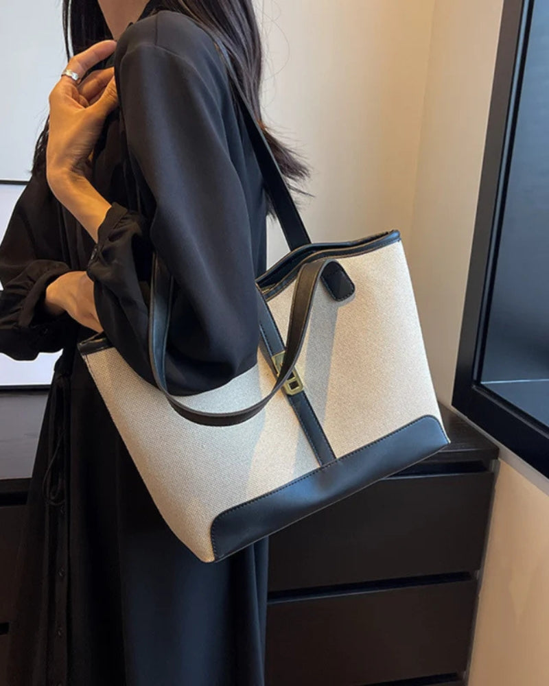 Close-up of material and construction details on women's Shoulder Bag — Ardovena Positano