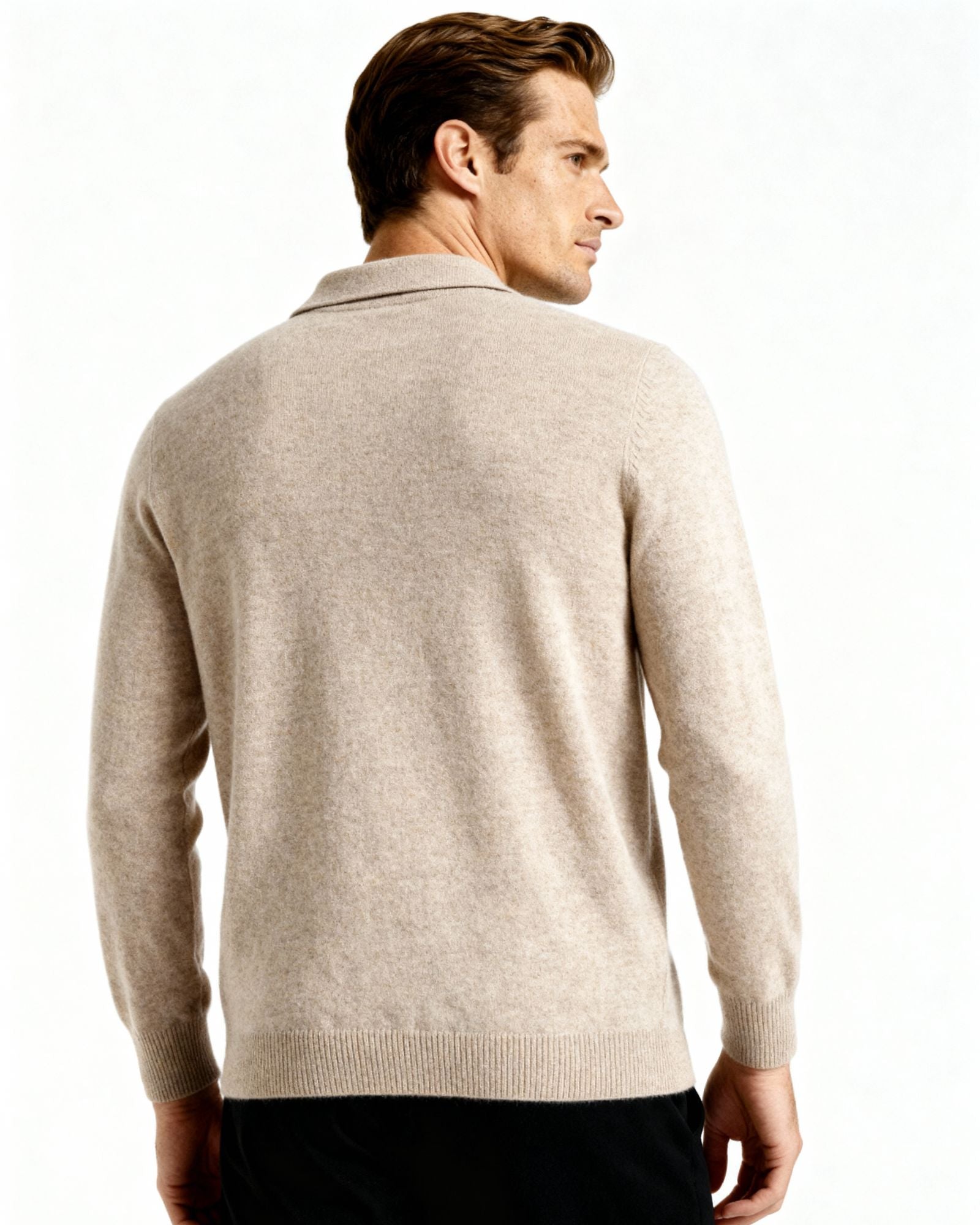 Additional view 04 of Men's Knit Cashmere Polo in an available colour — Ardovena Ravenna