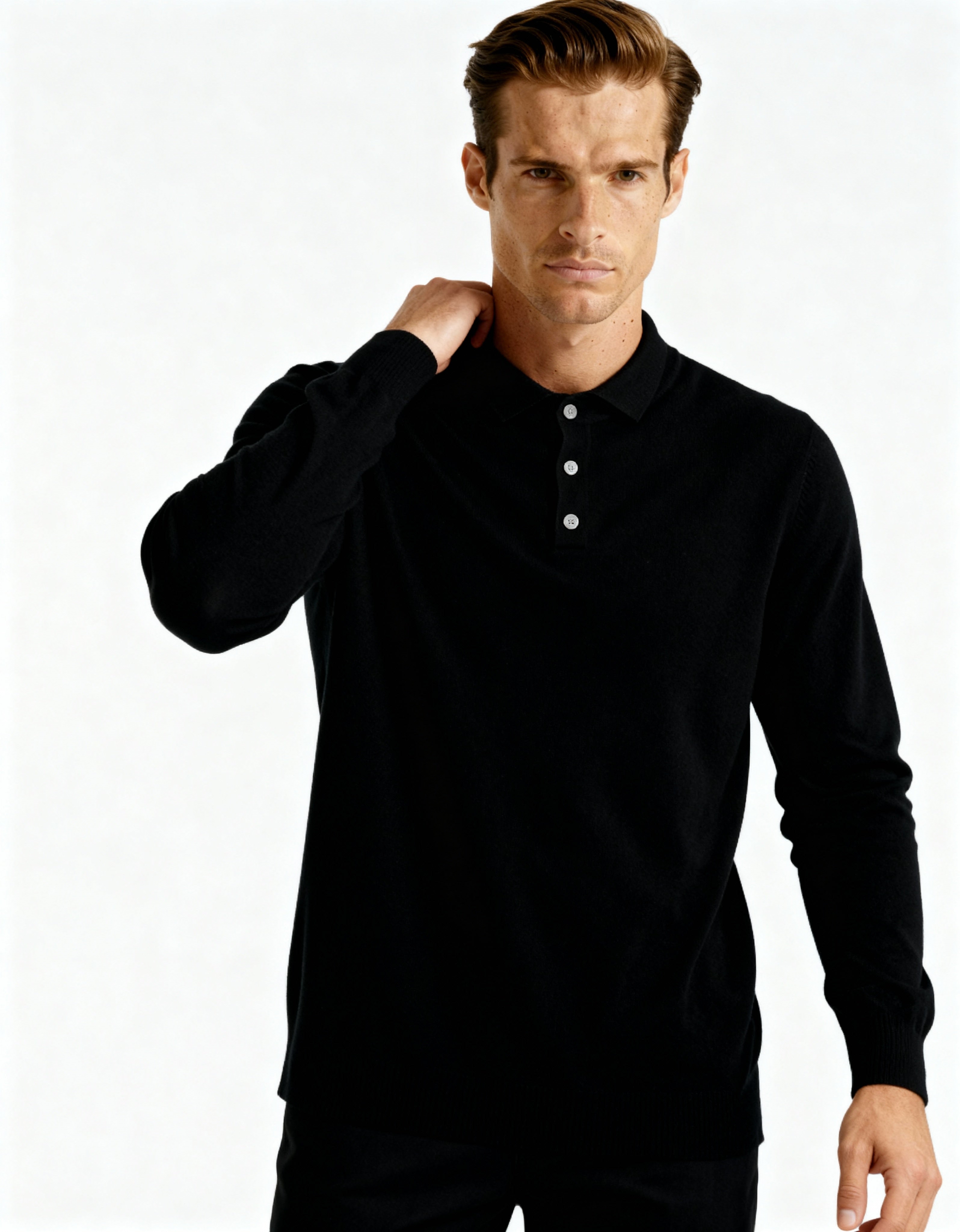 Additional view 08 of Men's Knit Cashmere Polo in an available colour — Ardovena Ravenna