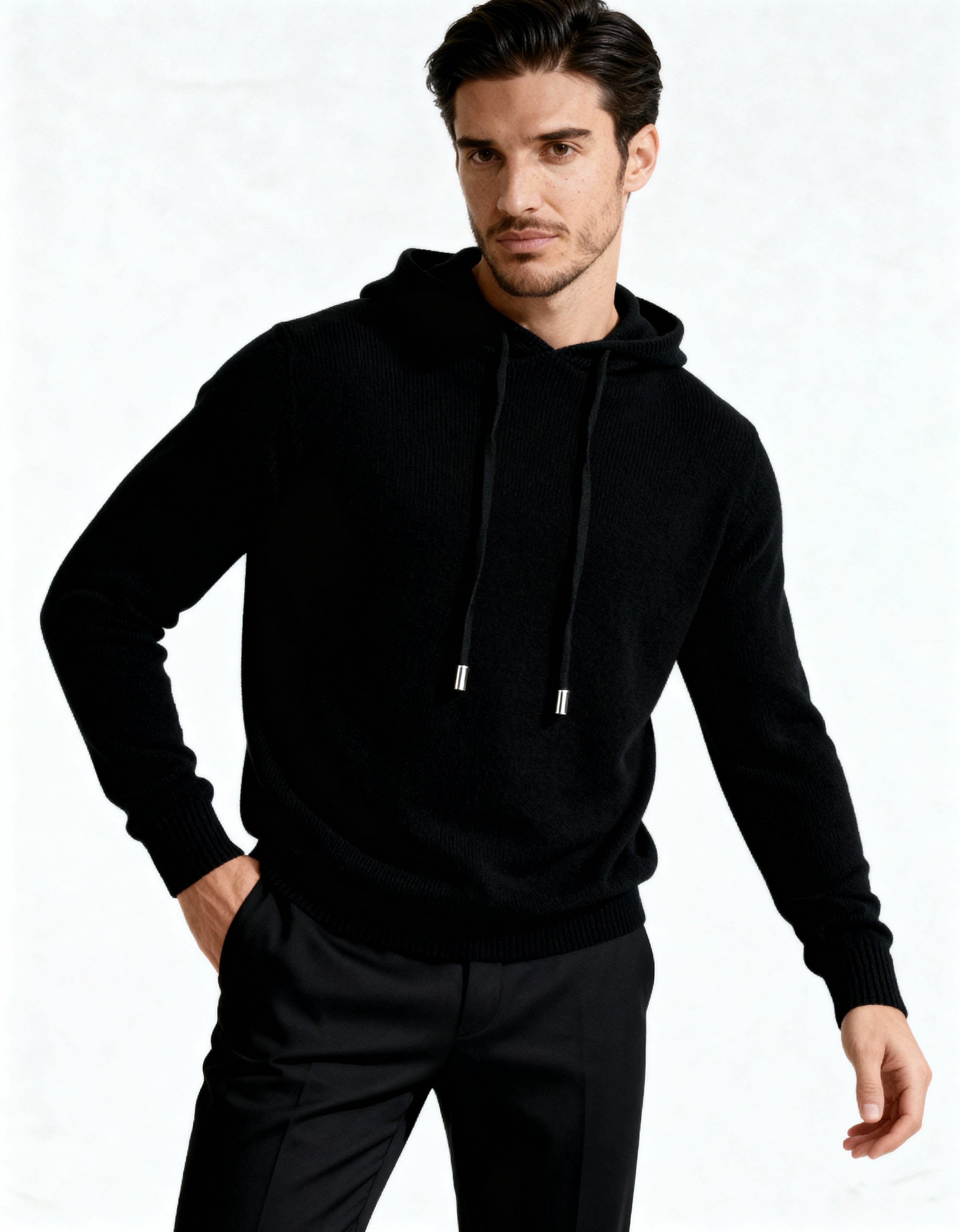 Additional view 04 of Men's Knit Cashmere Hoodie in an available colour — Ardovena Sintra