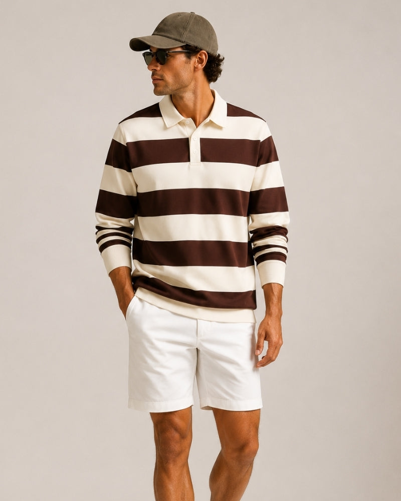 Additional view 07 of Men's Striped Rugby Polo in an available colour — Ardovena Sintra