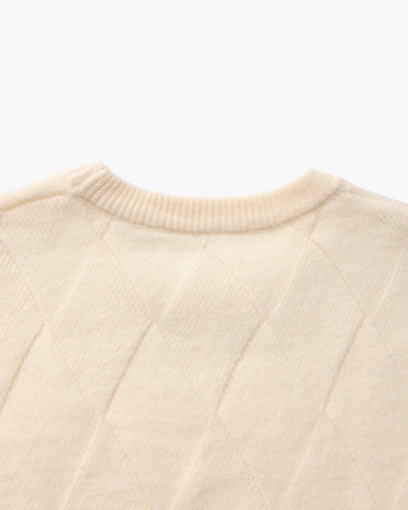 Additional view 04 of Men's Knit Diamond Knit Crewneck Sweater in an available colour — Ardovena Split