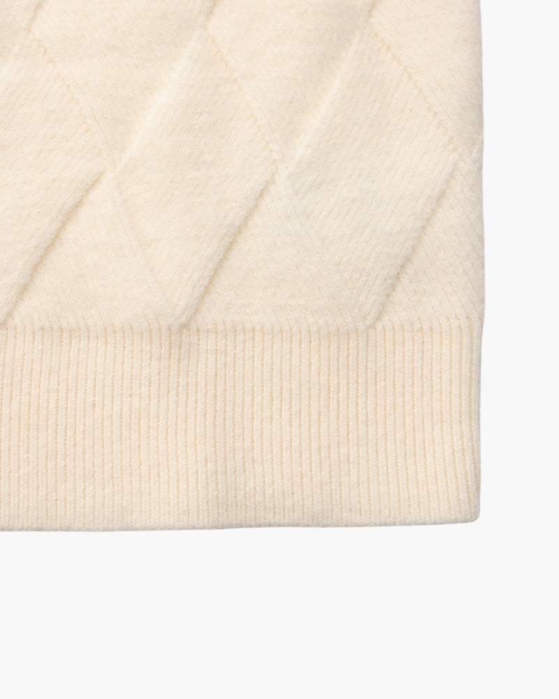 Additional view 05 of Men's Knit Diamond Knit Crewneck Sweater in an available colour — Ardovena Split