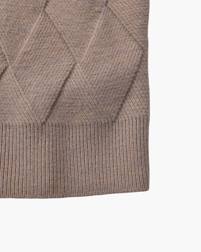 Additional view 14 of Men's Knit Diamond Knit Crewneck Sweater in an available colour — Ardovena Split