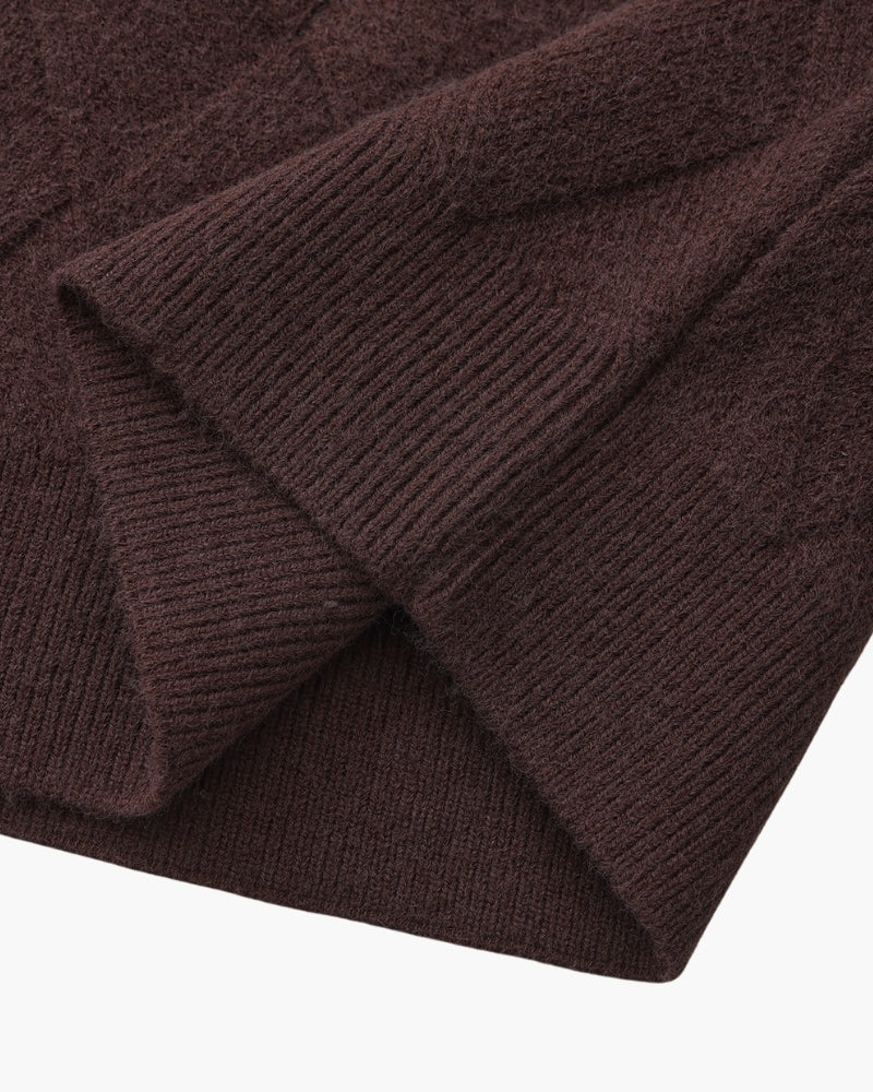 Additional view 20 of Men's Knit Diamond Knit Crewneck Sweater in an available colour — Ardovena Split