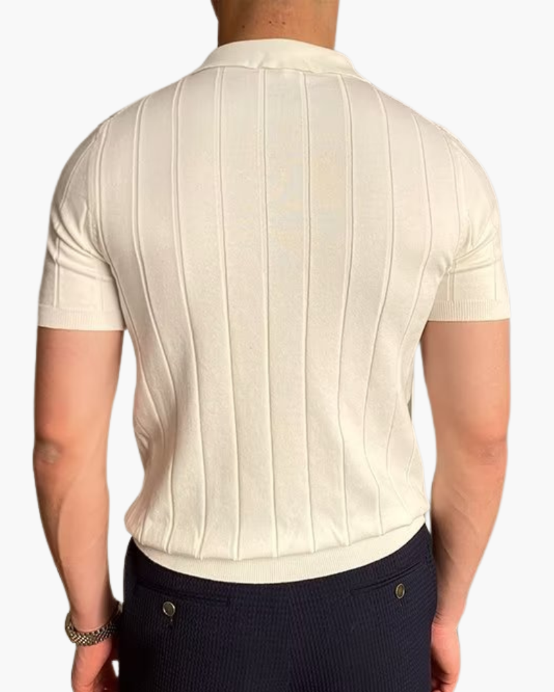 Additional view 04 of Men's Cotton Ribbed Cotton Polo in an available colour — Ardovena Tavira