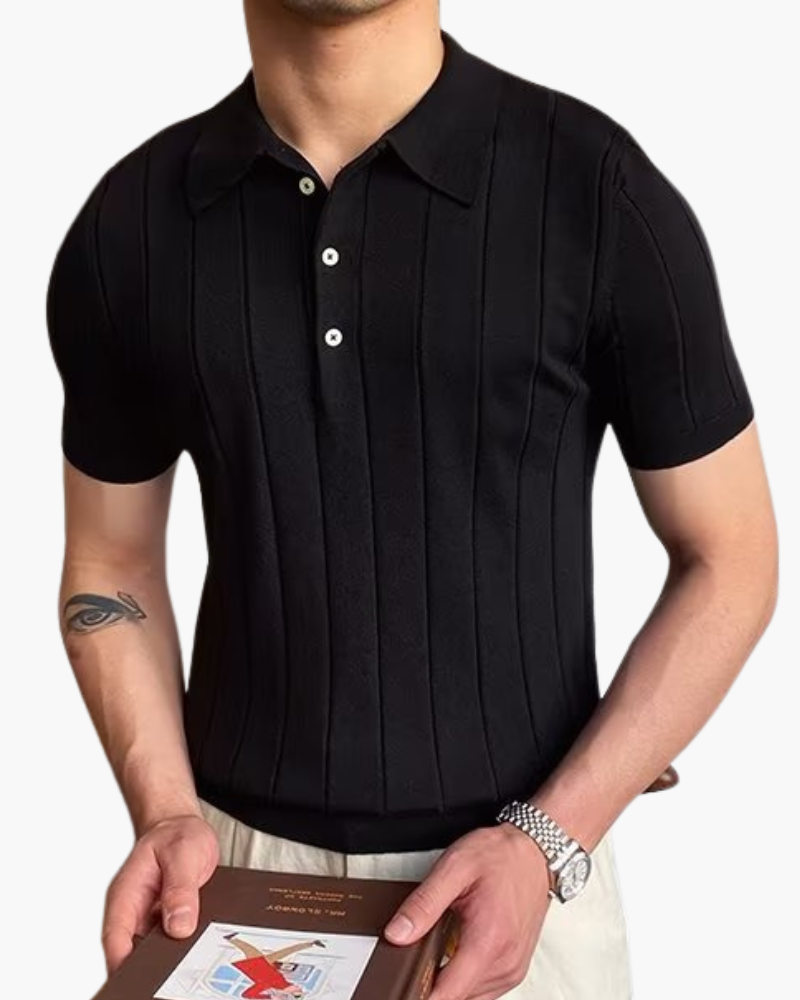 Additional view 05 of Men's Cotton Ribbed Cotton Polo in an available colour — Ardovena Tavira