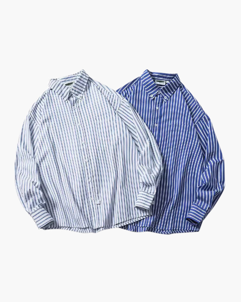 Men's Cotton Cotton Oversized Striped Shirt in an available colour — Ardovena Amalfi, main product view