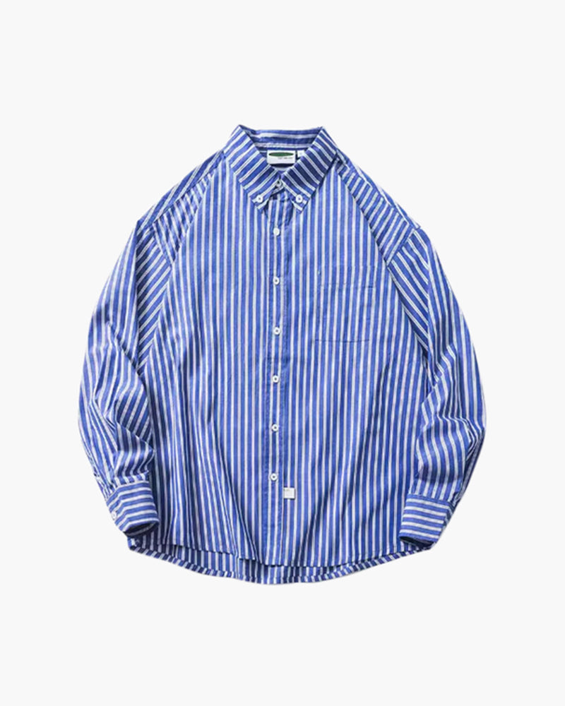 Additional view 05 of Men's Cotton Cotton Oversized Striped Shirt in an available colour — Ardovena Amalfi