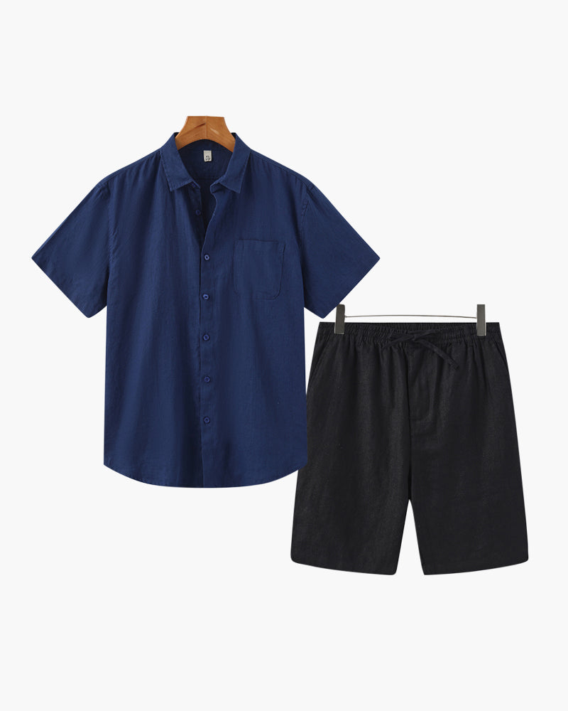 Zusätzliche Ansicht 06 des Herren-Leinen Set in der gezeigten Farbe — Ardovena Amalfi