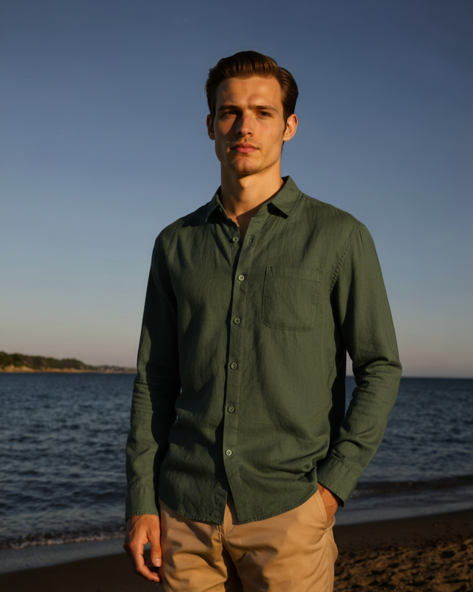 Additional view 08 of Men's Linen Linen Shirt in an available colour — Ardovena Amalfi